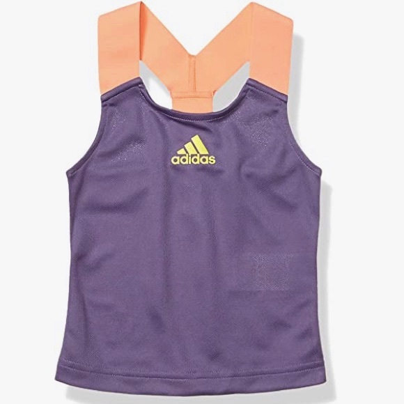 NWT Adidas Girls Y-Tank Top AEROREADY Purple Orange Size L